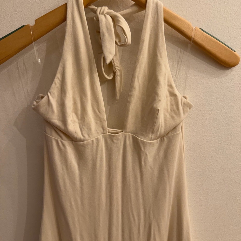 Oh Polly Cream Backless Halter Dress - Picture 6 of 10